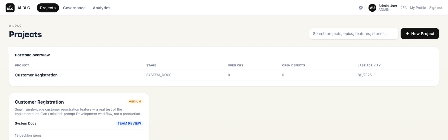 Configurable, Governed SDLC Workflow
