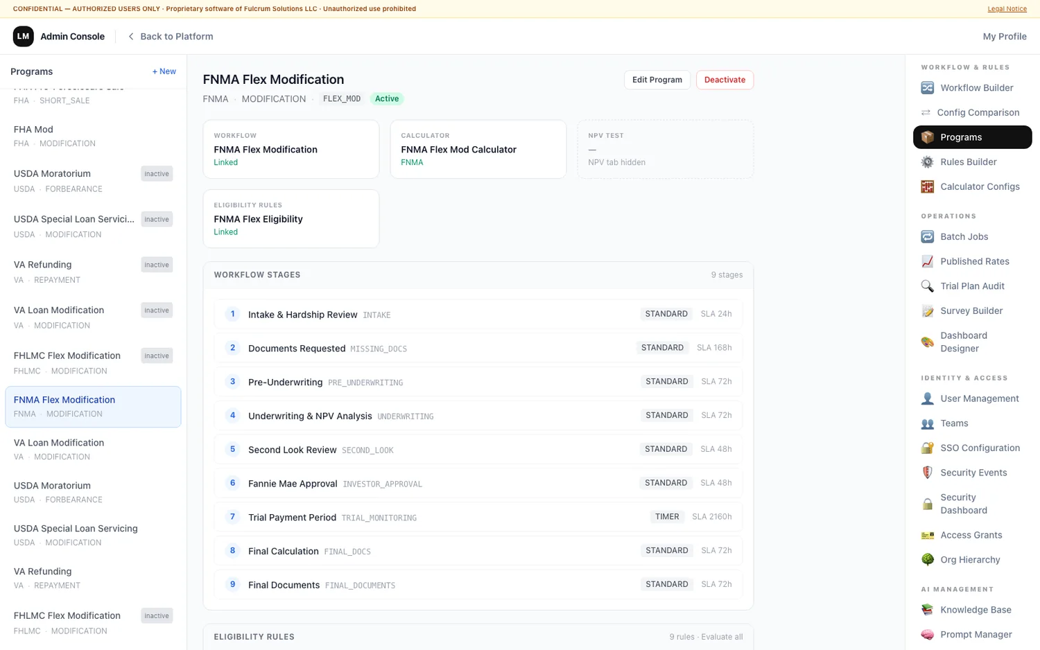 Agency-Specific Modification Programs