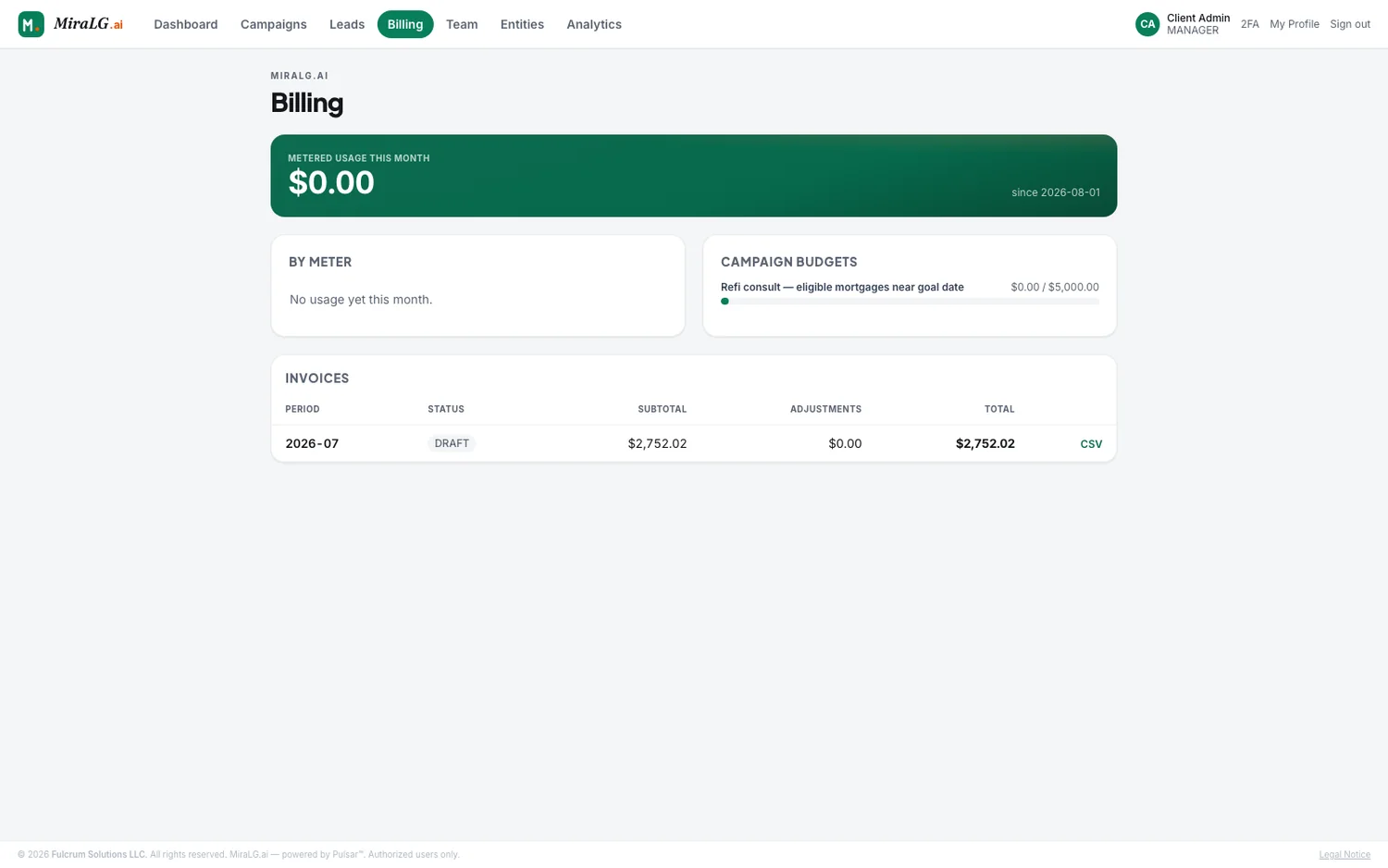 Real-Time Pricing Engine & Billing